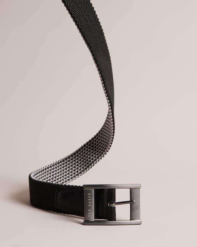 Ceinture Ted Baker Reversible Woven Elastic Noir Homme | JYJ-62677512